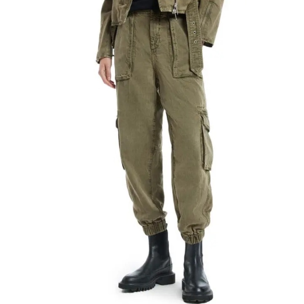 All Saints FRIEDA DENIM TROUSER
DEEP OLIVE GREEN - Cargo Joggers- NWT Size 12